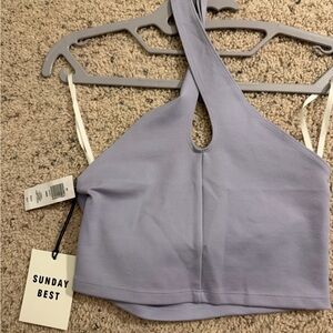 Sunday Best Lavender Racerback Cropped Tank